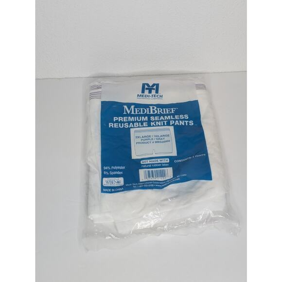 Medi-Brief by Medi-Tech 1 PK/2 EA Seamless Knit Pants 2XLarge/3XLarge MBS20002 - Picture 3 of 5